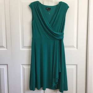 NWOT dark teal faux wrap dress